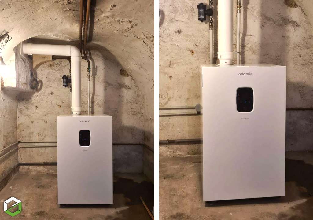 Installation d'une chaudière à gaz condensation Atlantic entreprise RGE