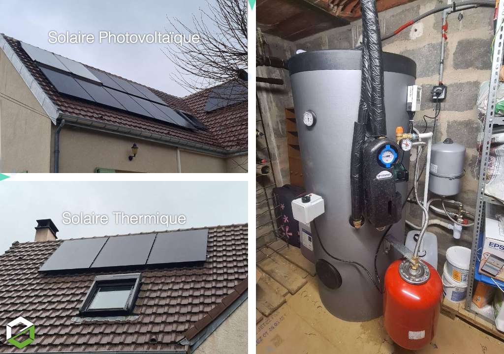 Consultez la chantier : installation d'un chauffe-eau solaire individuel okofen et de panneaux photovoltaiques 6kwc - entreprise rge