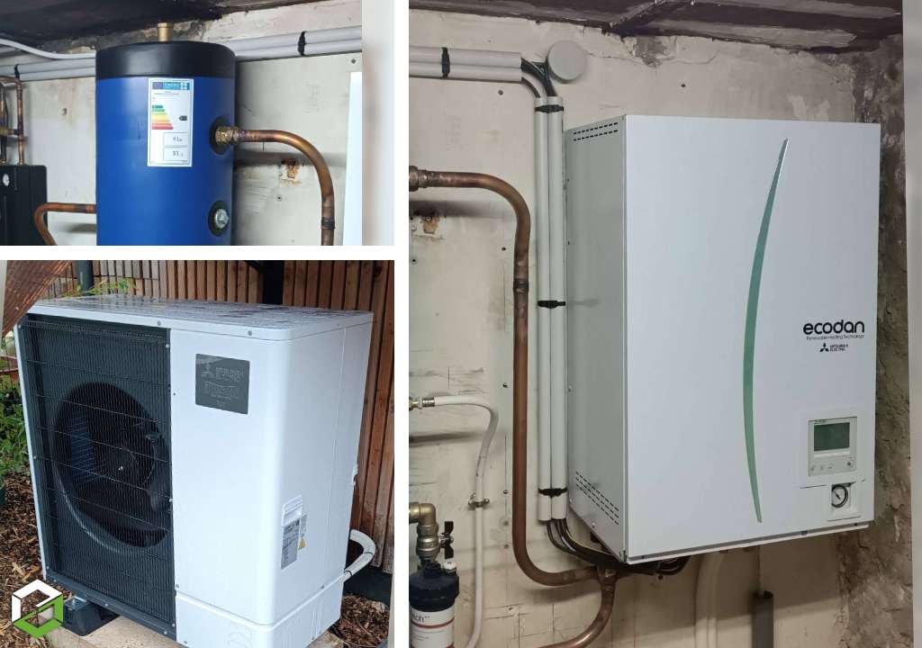 pose d'une pac 8kw - mitsubishi zubadan chauffage seul