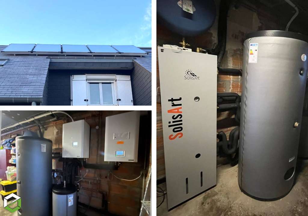 chauffage système solaire combiné solisart ssc solisconfort 1 équipé de capteur solaire