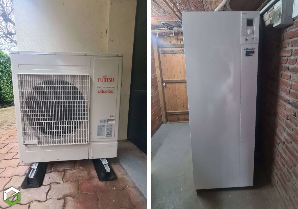 Consultez la chantier : installation pompe à chaleur 10kw extensa de marque atlantic