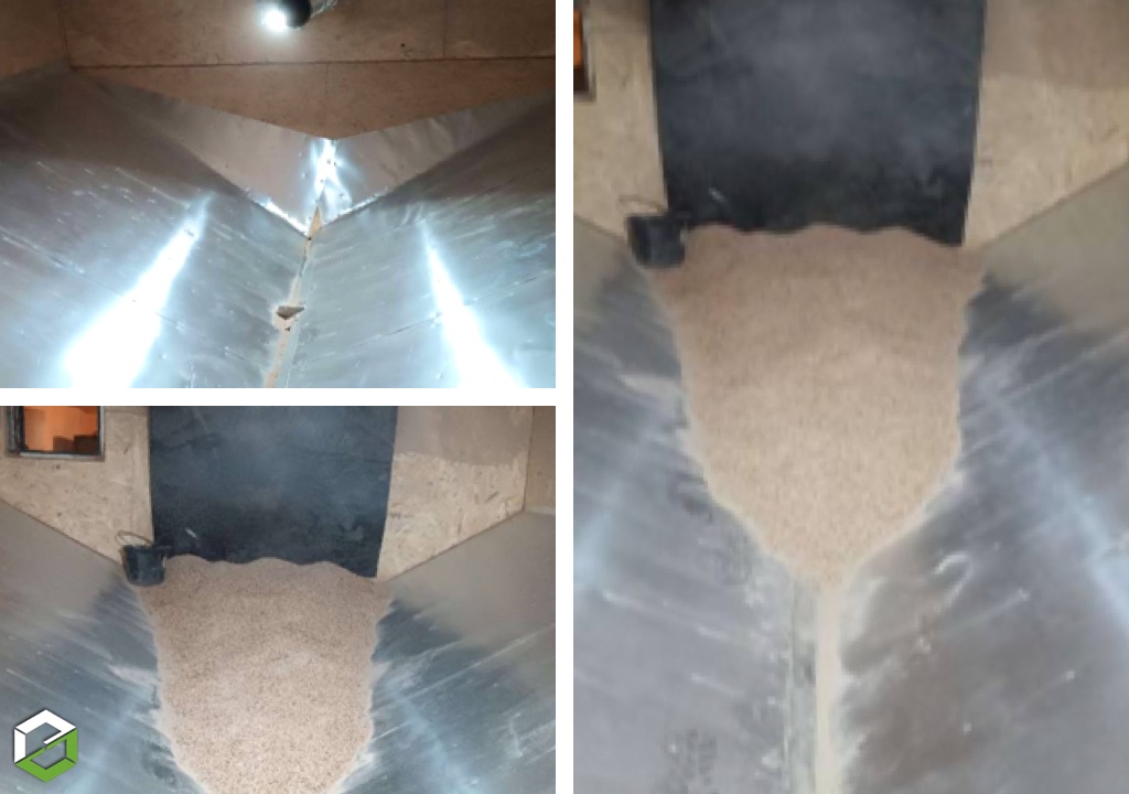 mise en place d'un recouvrement zinc pour l'intérieur d'un silo à granulés de bois