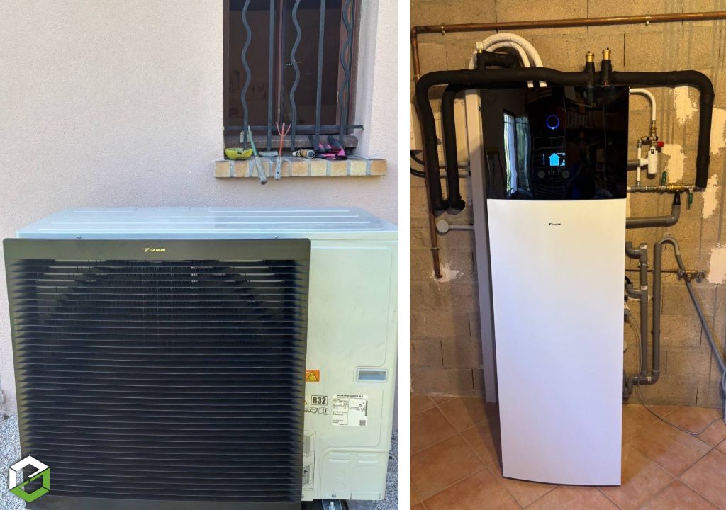 Installation d'une PAC Dakin Altherma 14 Kw Chauffage +Ecs