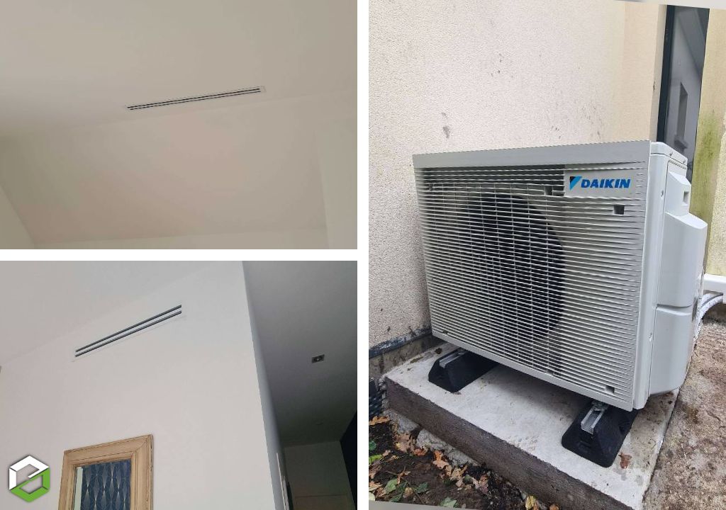 installation d’une clim gainable silencieuse daikin 
