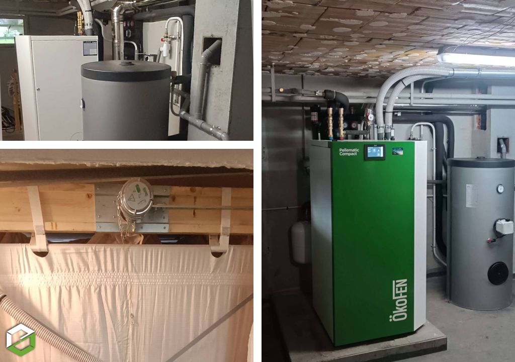 Consultez la chantier : travaux de chauffage : chaudière granulés okofen 12kw