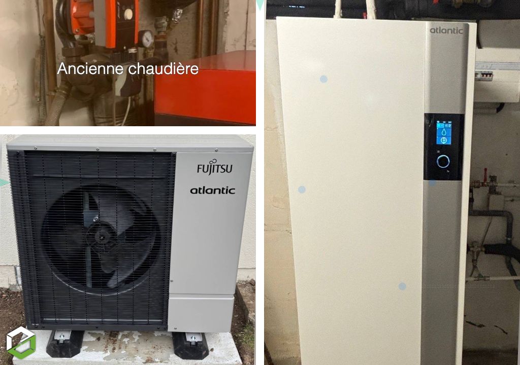 Consultez la chantier : travaux de chauffage – installation pac air/eau atlantic