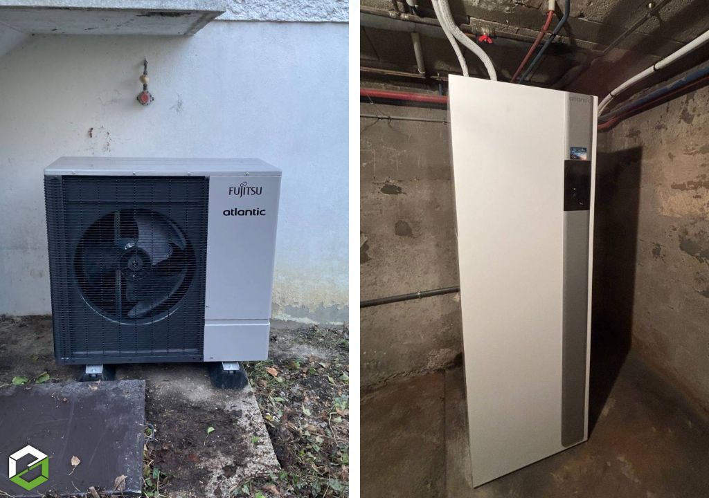 Consultez la chantier : travaux de chauffage & installation pac air/eau atlantic