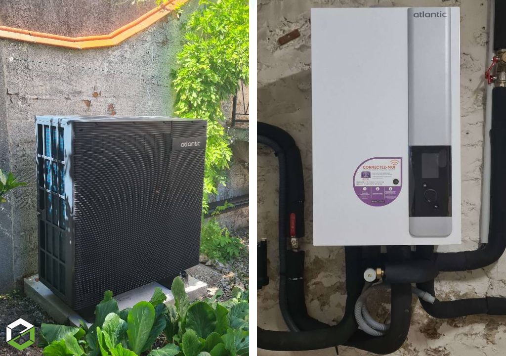 Installation PAC Atlantic Air Eau Alfea M Taille 8 pour chauffage seul