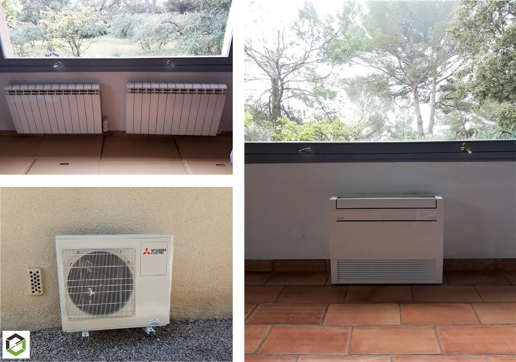 Consultez la chantier : installation climatiseur réversible console mitsubishi