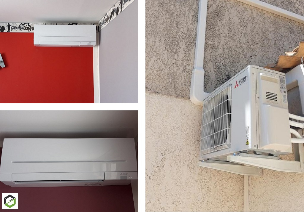 installation climatiseur bi-split  mitsubishi vedène