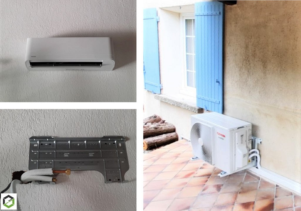 installation d'une climatisation reversible mono split toshiba