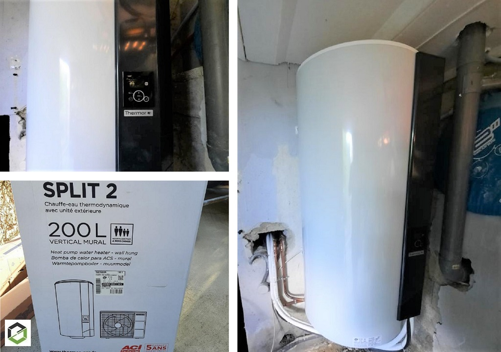 Consultez la chantier : installation chauffe eau thermodynamique thermor