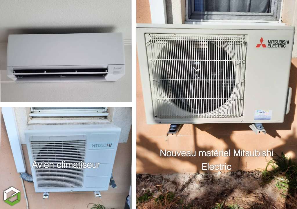 Consultez la chantier : remplacement climatiseur hitachi par un mitsubishi electric entreprise rge