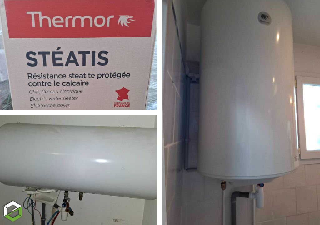 Consultez la chantier : remplacement ballon d'eau chaude par un nouveau de marque thermor steatis