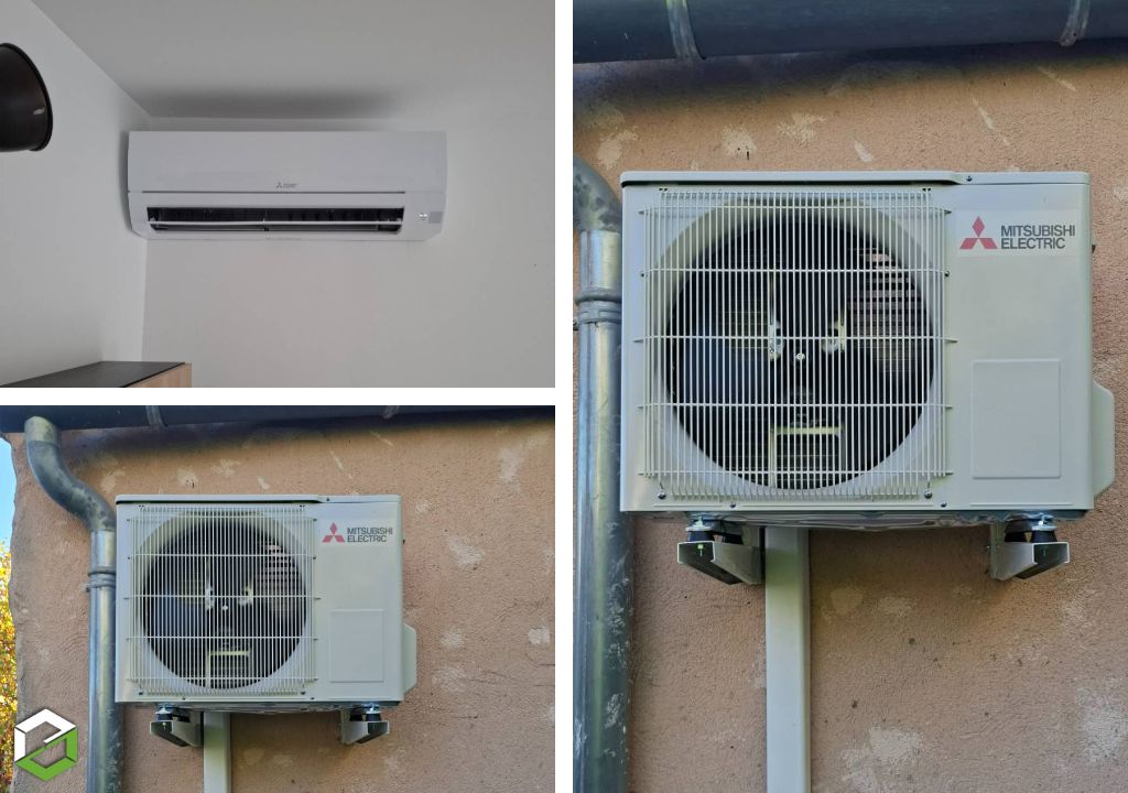 installation climatisation réversible mitsubishi