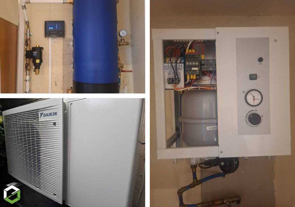 Consultez la chantier : installation pompe à chaleur air eau daikin monobloc altherma