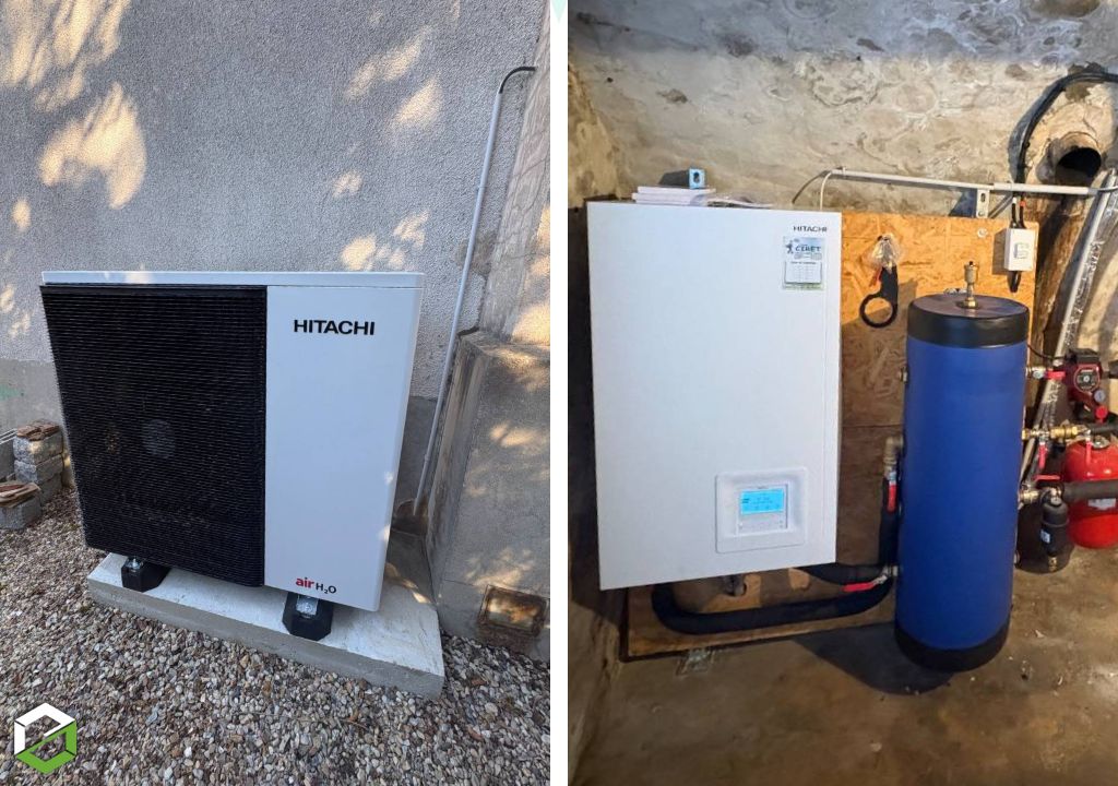 Mise en service d’une pompe à chaleur Hitachi air/eau à Treuzy-Levelay par Artisan Ciret Nemours