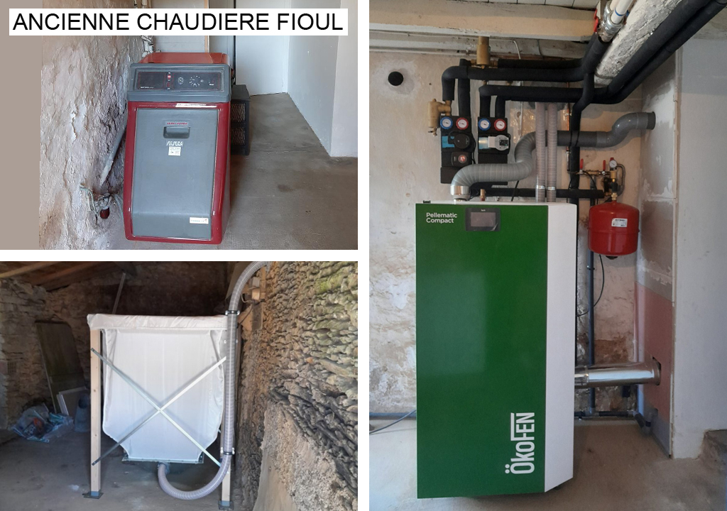 remplacement d'une chaudière fioul par une chaudière à granulés de bois (pellets)