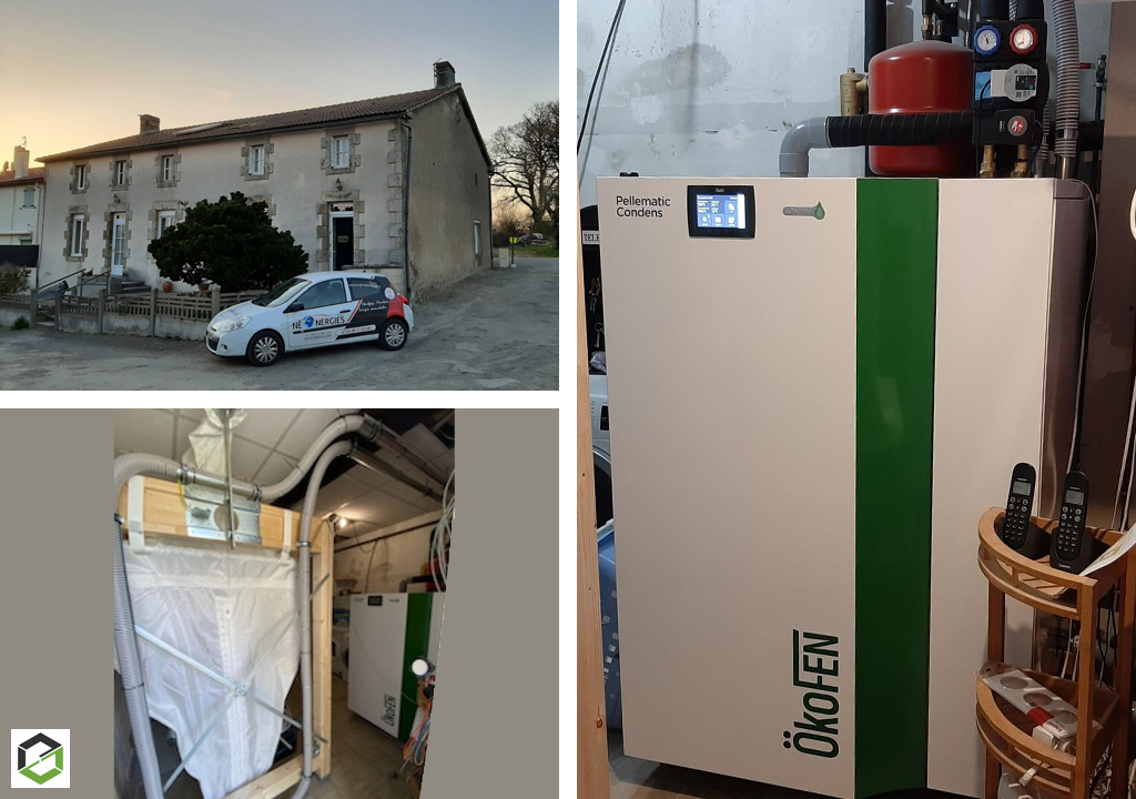 Consultez la chantier : installation d'une chaudière à granulés de bois (pellets) à condensation Ökofen