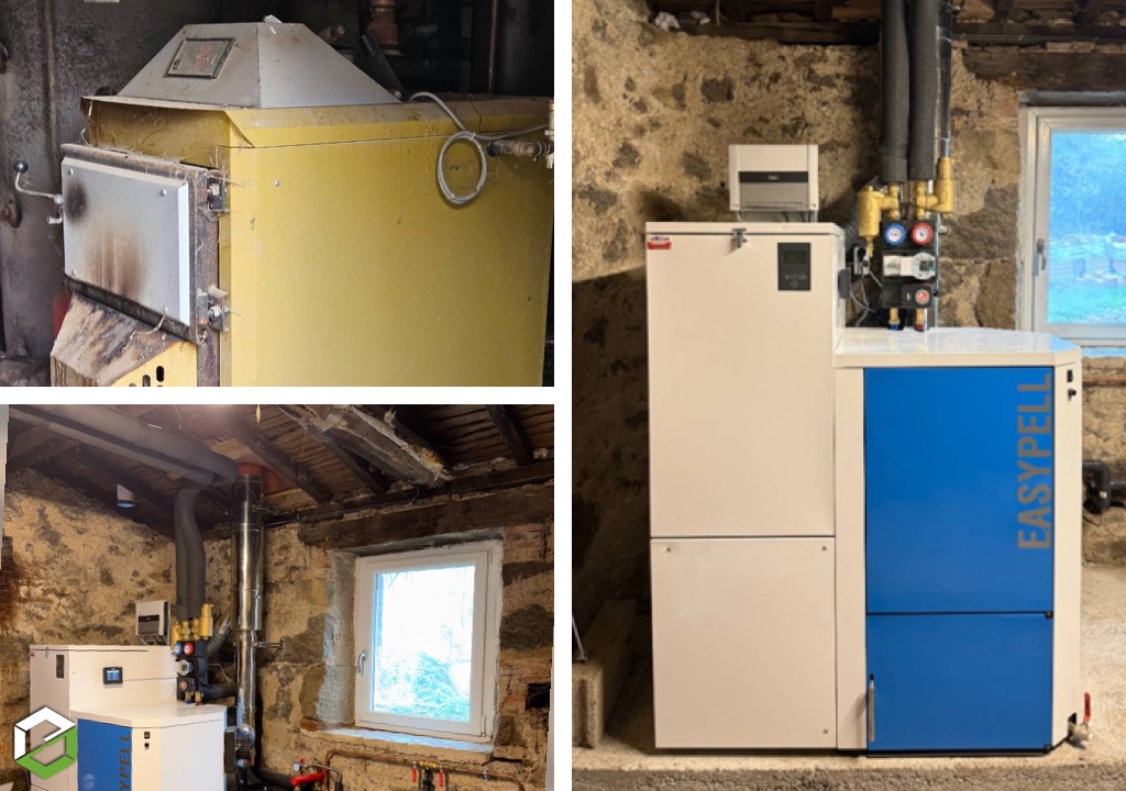 Remplacement d'une chaudière bois bûches par une chaudière à granulés Okfen-Deux Sèvres (79)