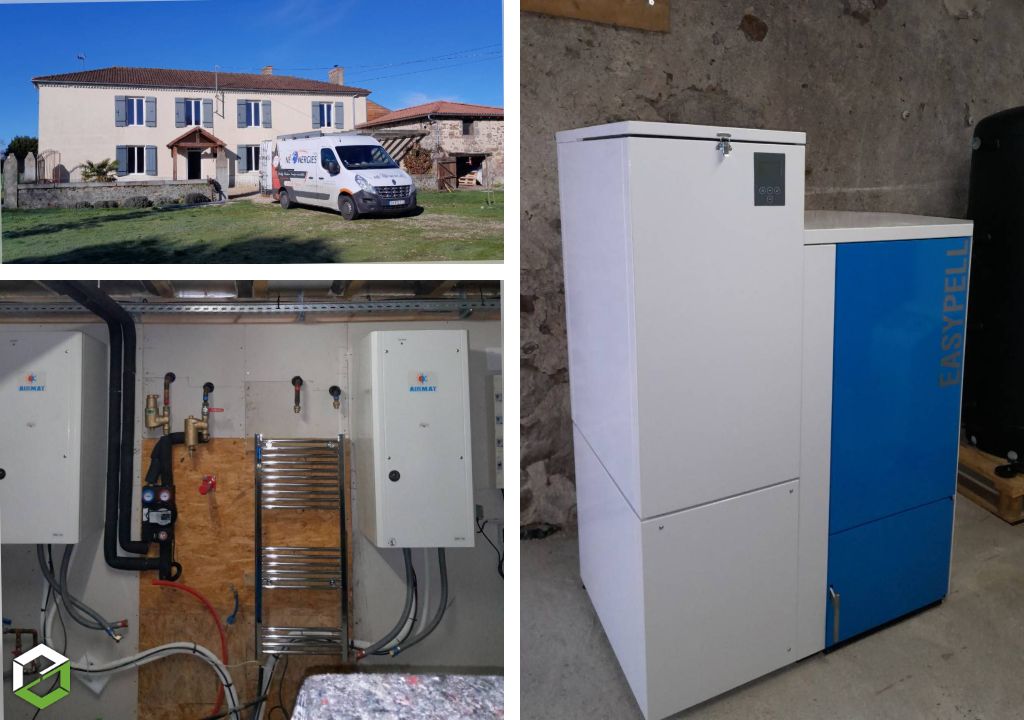 Installation d'une Chaudière Biomasse à granulés de Bois OKÖFEN Easypell ventouse-Deux Sèvres (79)