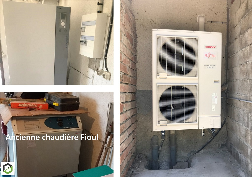 remplacement d'une chaudière fioul par une pompe à chaleur air-eau atlantic - entreprise rge
