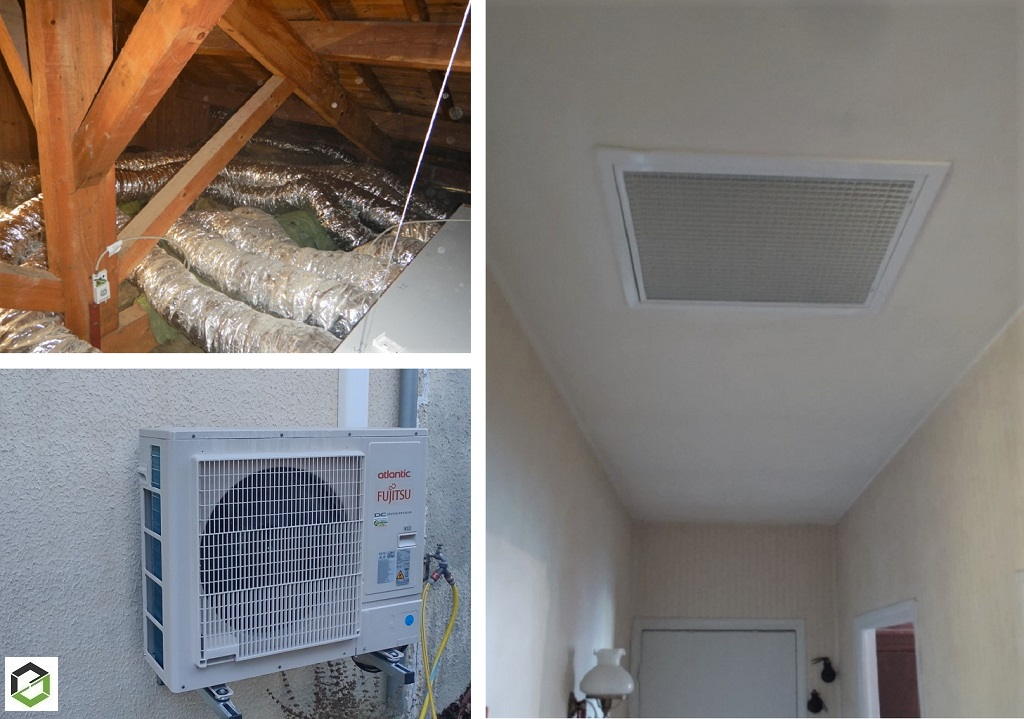 Consultez la chantier : rge qualipac - installation pompe à chaleur air-air (clim) type gainable atlantic