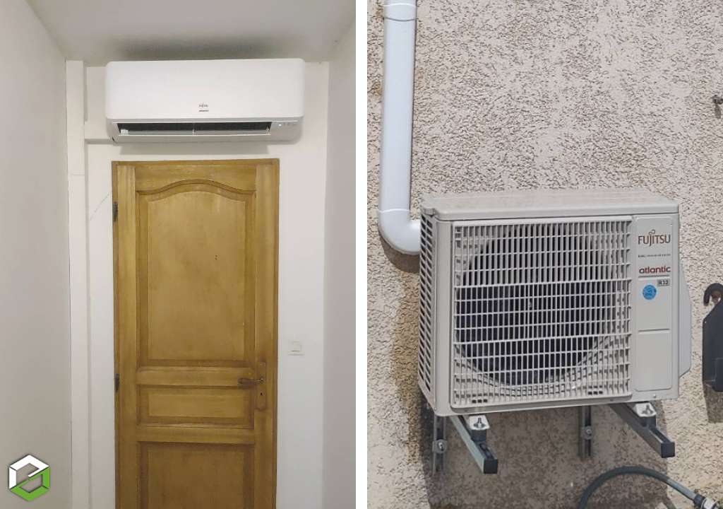 Installation d'une pompe à chaleur air air mono split Atlantic - Entreprise RGE QualiPAC