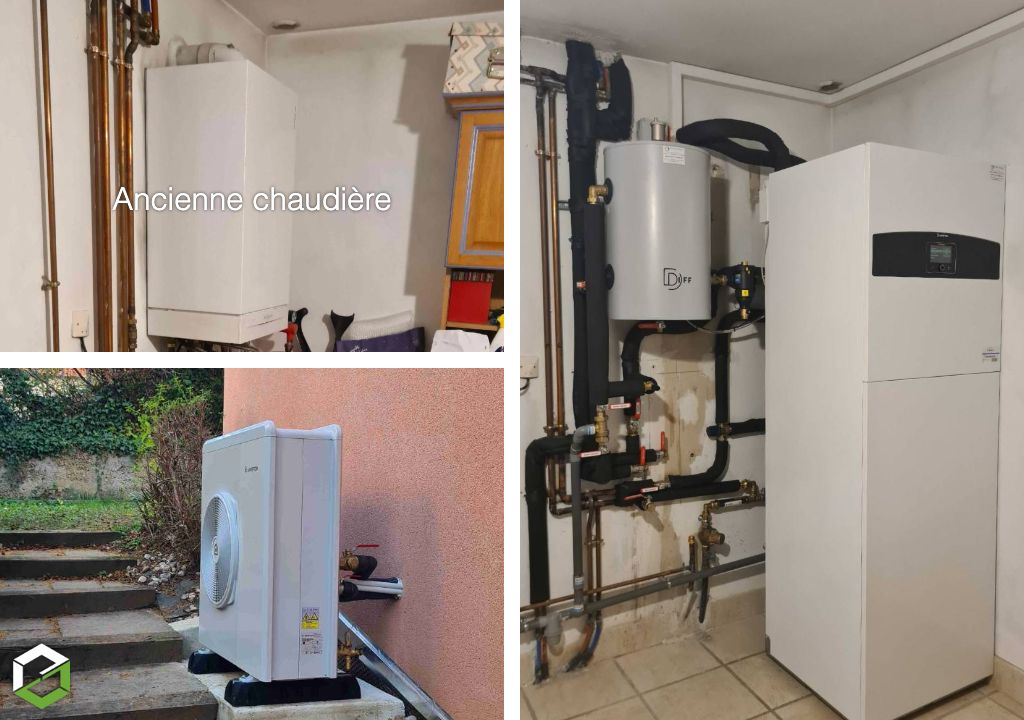 Installation d'une pompe à chaleur Ariston en remplacement d'une chaudière gaz sur Francheville