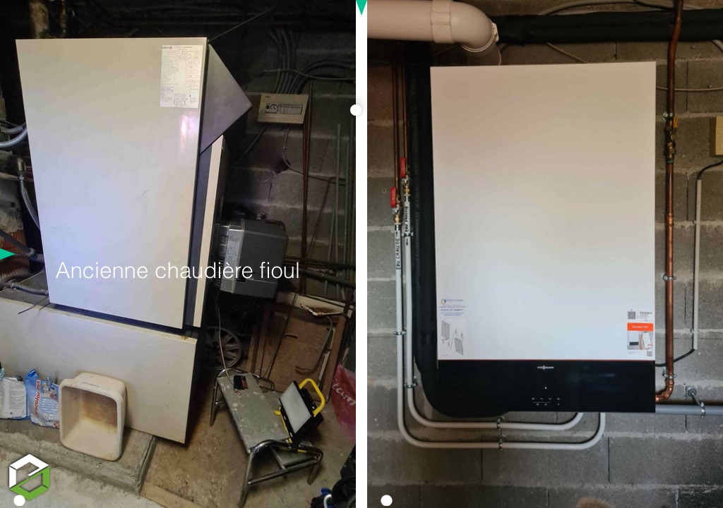 Installation chaudière gaz condensation VIESSMANN sur Brindas