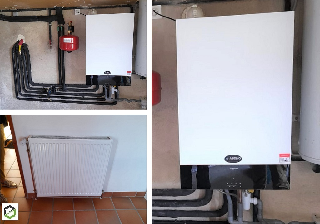 pose d’un chaudière à gaz murale viessmann vitodens