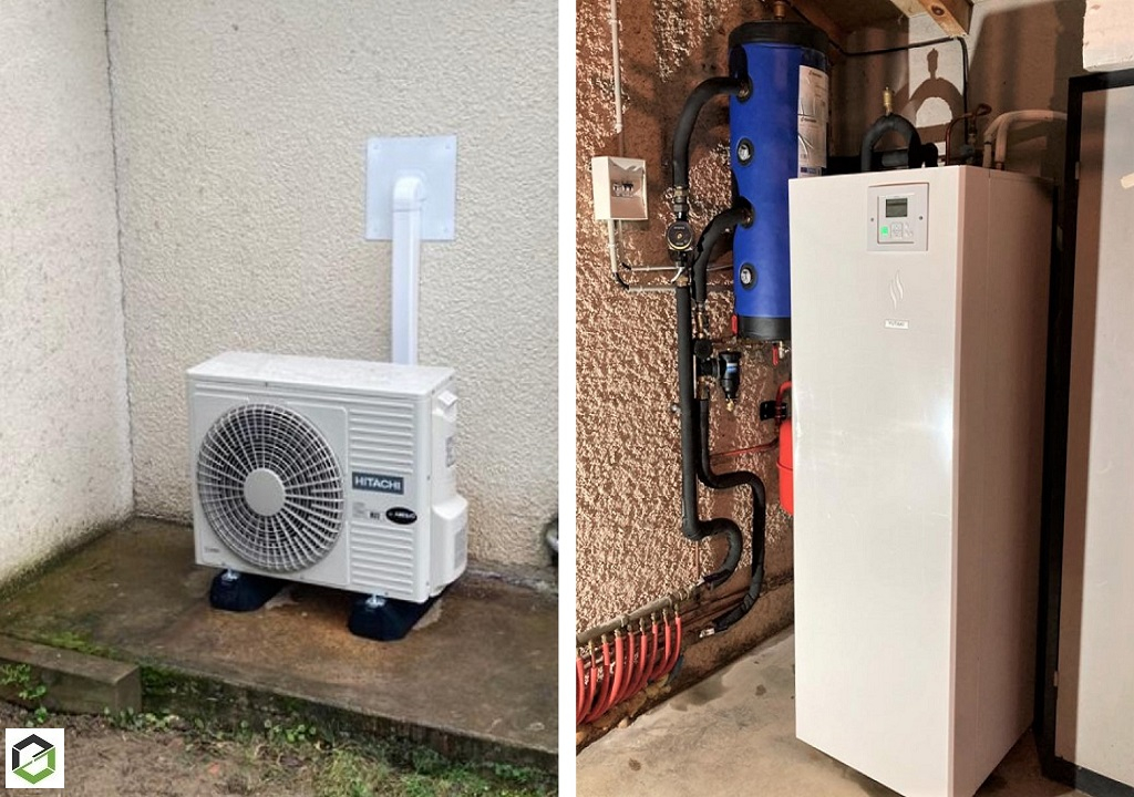 Consultez la chantier : rge qualipac - installation d'une pompe à chaleur hitachi yataki s combi