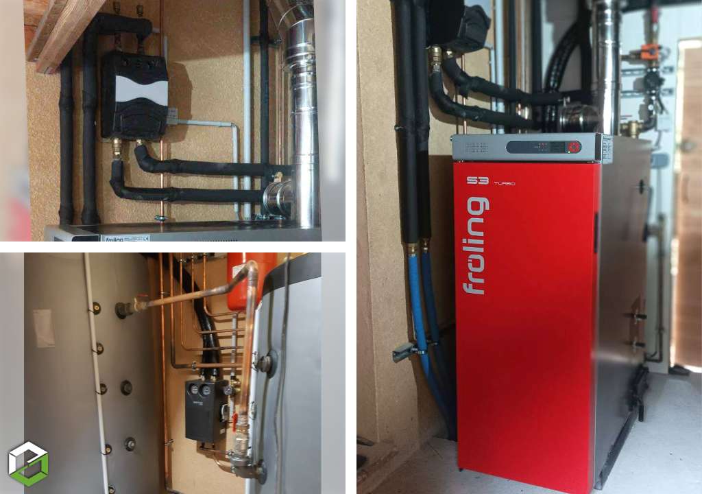 Consultez la chantier : installation d'une chaudière froling s3 turbo bois bûches avec système solaire combiné - rge qualibois et qualisol