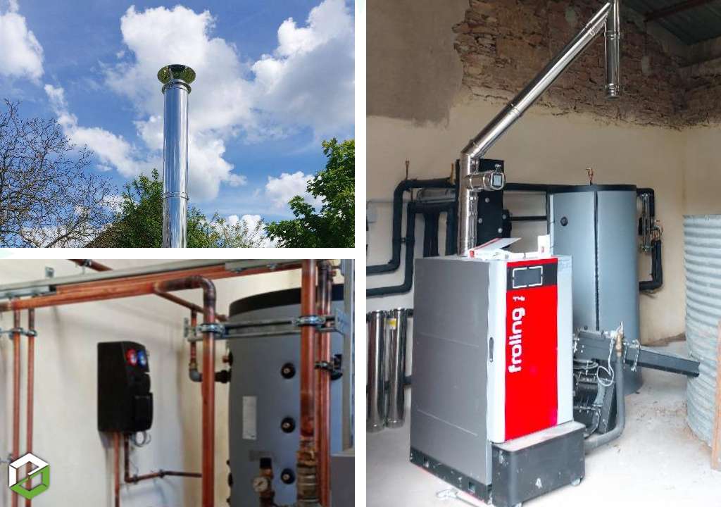 Consultez la chantier : installation d'une chaudière à bois déchiqueté froling t4e en remplacement d'une chaudière fioul - rge qualibois