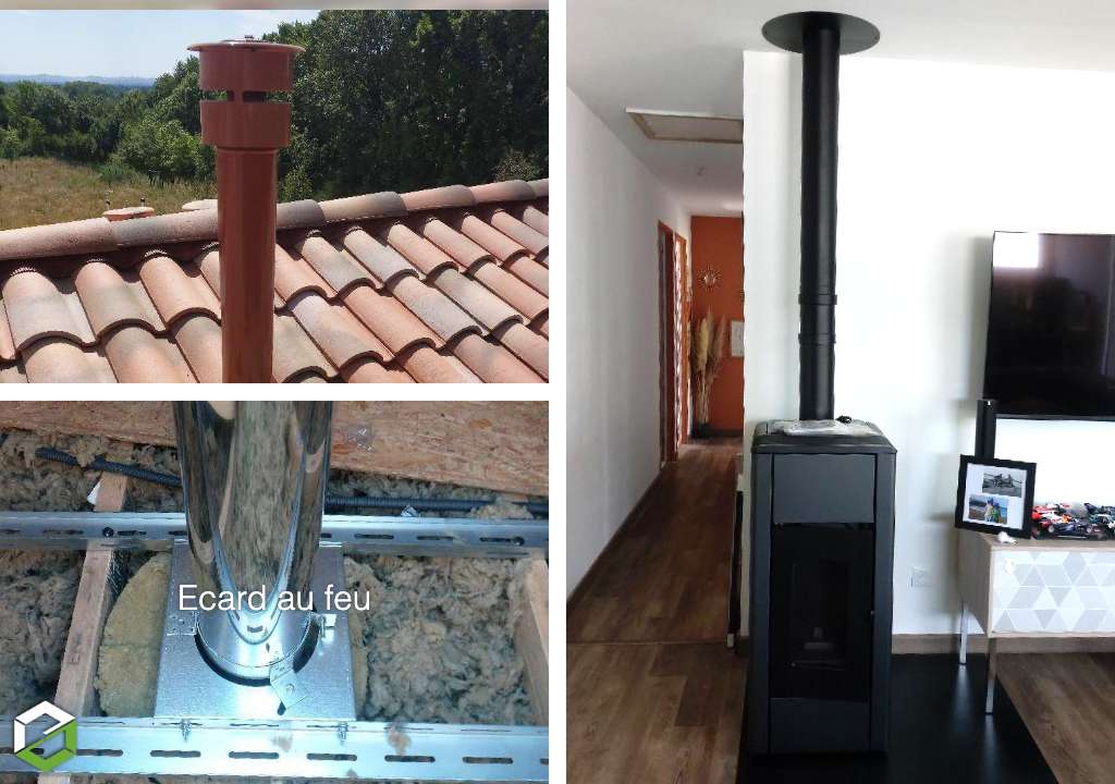 Consultez la chantier : vente et pose d'un poêle à granulés de bois de marque red modèle ren dans une maison neuve - rge qualibois