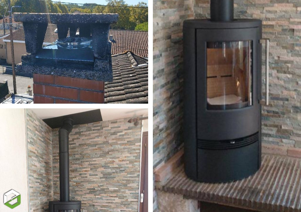 Consultez la chantier : vente, pose et mise en service d'un poêle à bois tt22 de 5 kw de la marque termatech -  rge qualibois