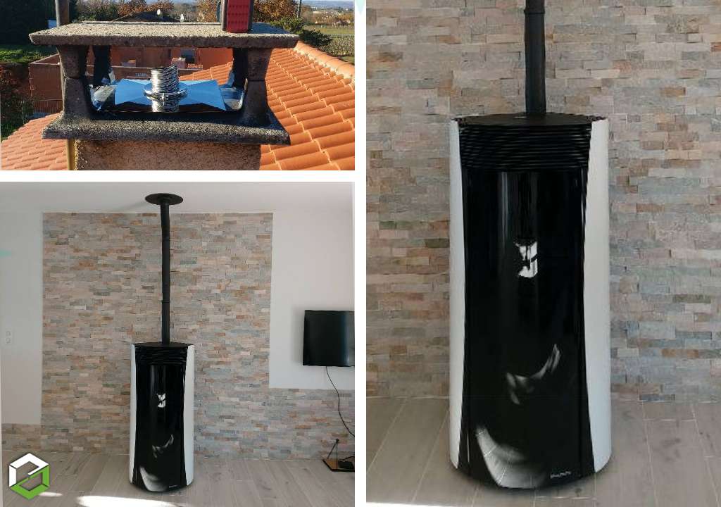 Consultez la chantier : vente, installation et mise en service d'un poêle à granulés de bois vivienne de la marque palazzetti - installateur rge qualibois