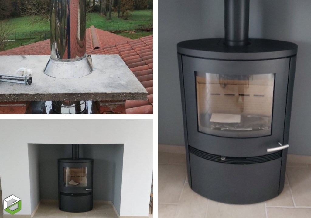 Consultez la chantier : vente-conseil,  pose et mise en service d'un poêle à bois terma tech tt22 de 7.5 kw rendement de 82% a+ - rge qualibois