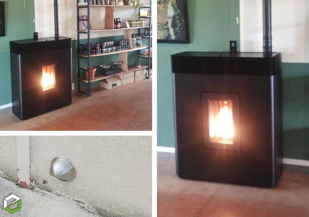 Consultez la chantier : vente, installation et mise en service d'un poêle à granulés de bois mcz philo d'une puissance de 14kw-rge qualibois