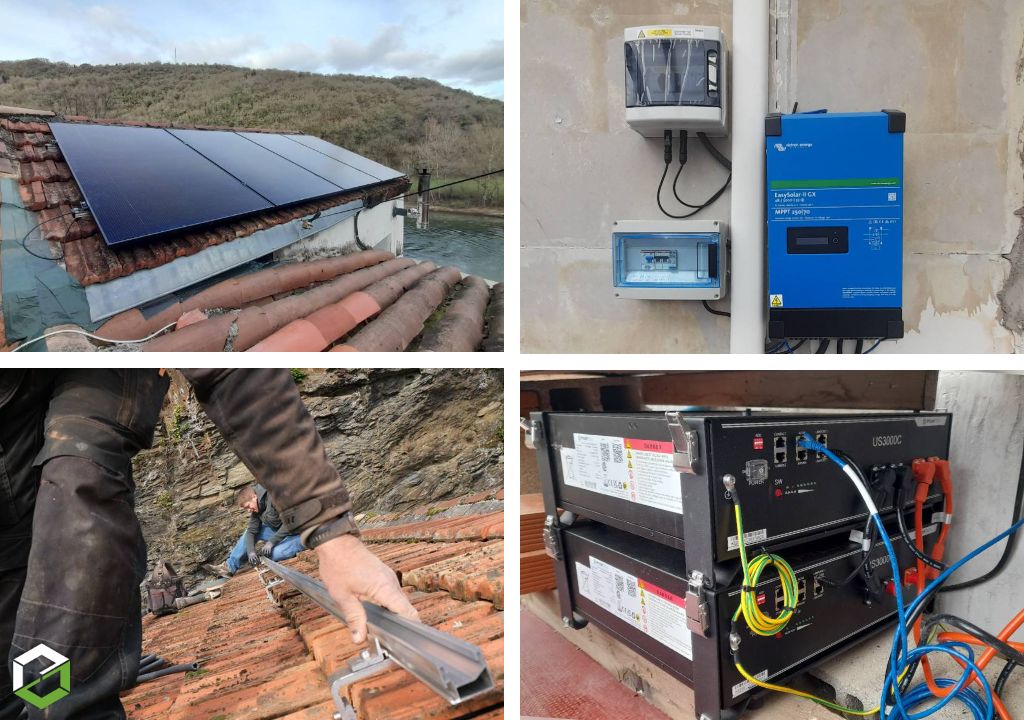 Consultez la chantier : vente, installation et mise en service d'une centrale photovoltaïque en site isolé avec des batteries pour 7kwc - rge quali pv