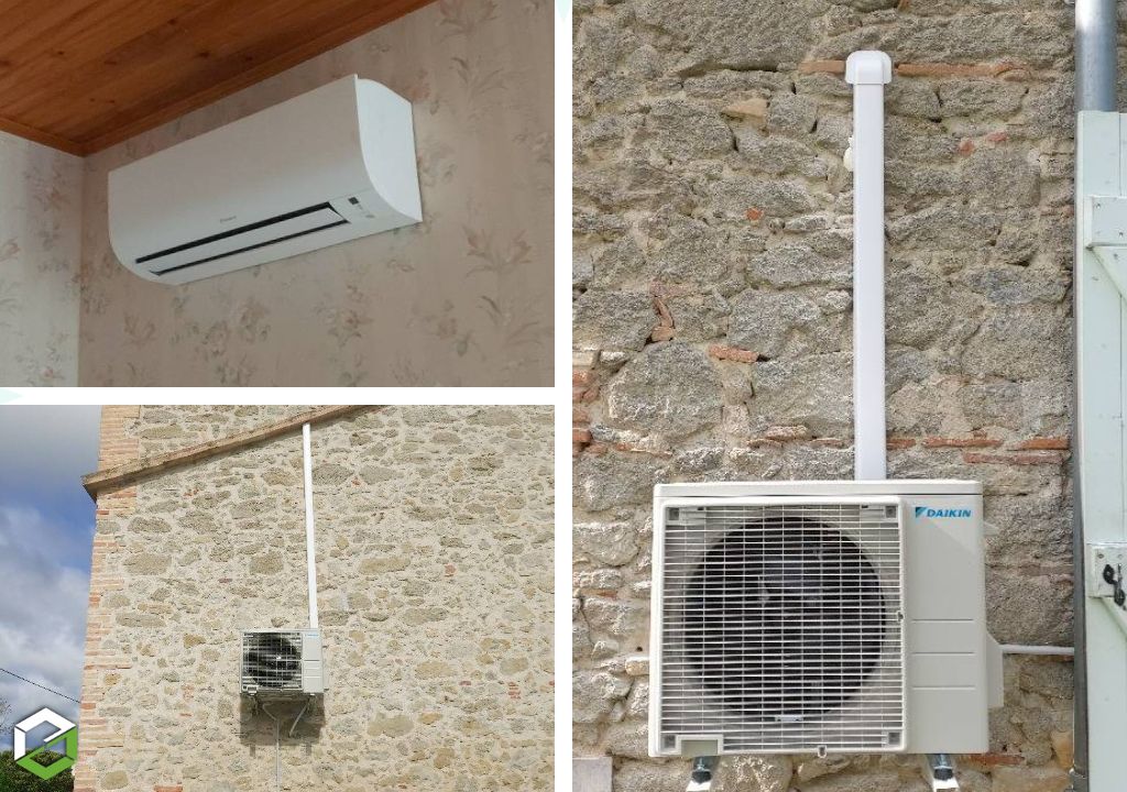 Consultez la chantier : vente, pose et mise en service de deux climatisations réversibles de la marque daikin de 2 kw et 3.5 kw 