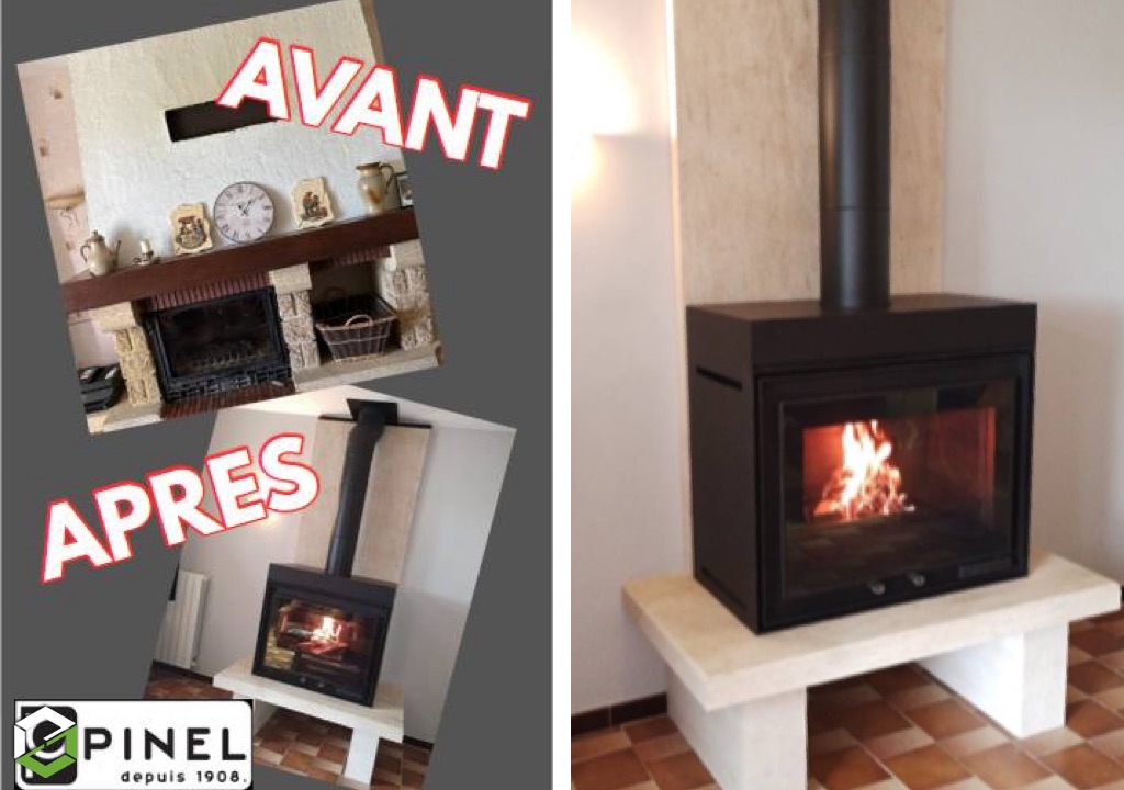 Consultez la chantier : pose et mise en service d'un poêle à bois de marque fondis modèle mod box