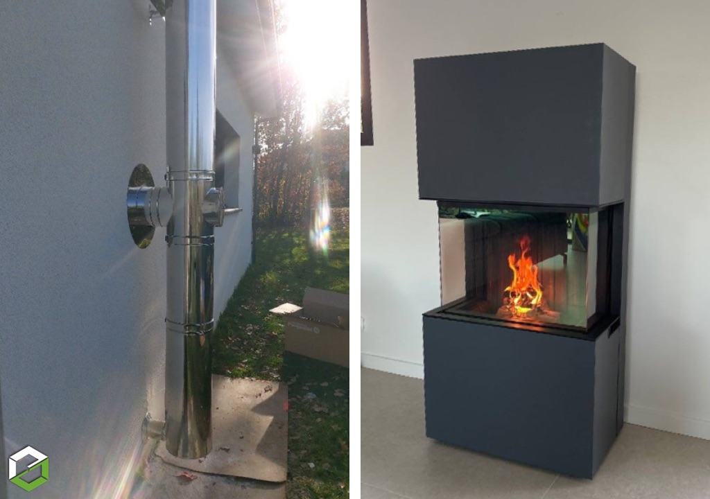 Consultez la chantier : pose et mise en service d'un poêle à bois de marque spartherm