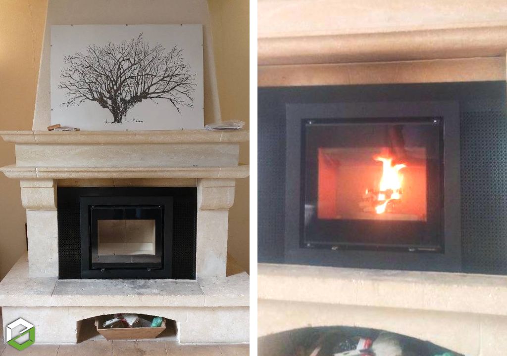 Consultez la chantier : pose et mise en service d'un insert à bois de marque spartherm