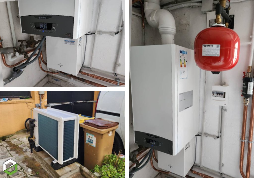 Consultez la chantier : installation d'un pompe à chaleur air/eau hybride gaz ariston - entreprise rge qualipac
