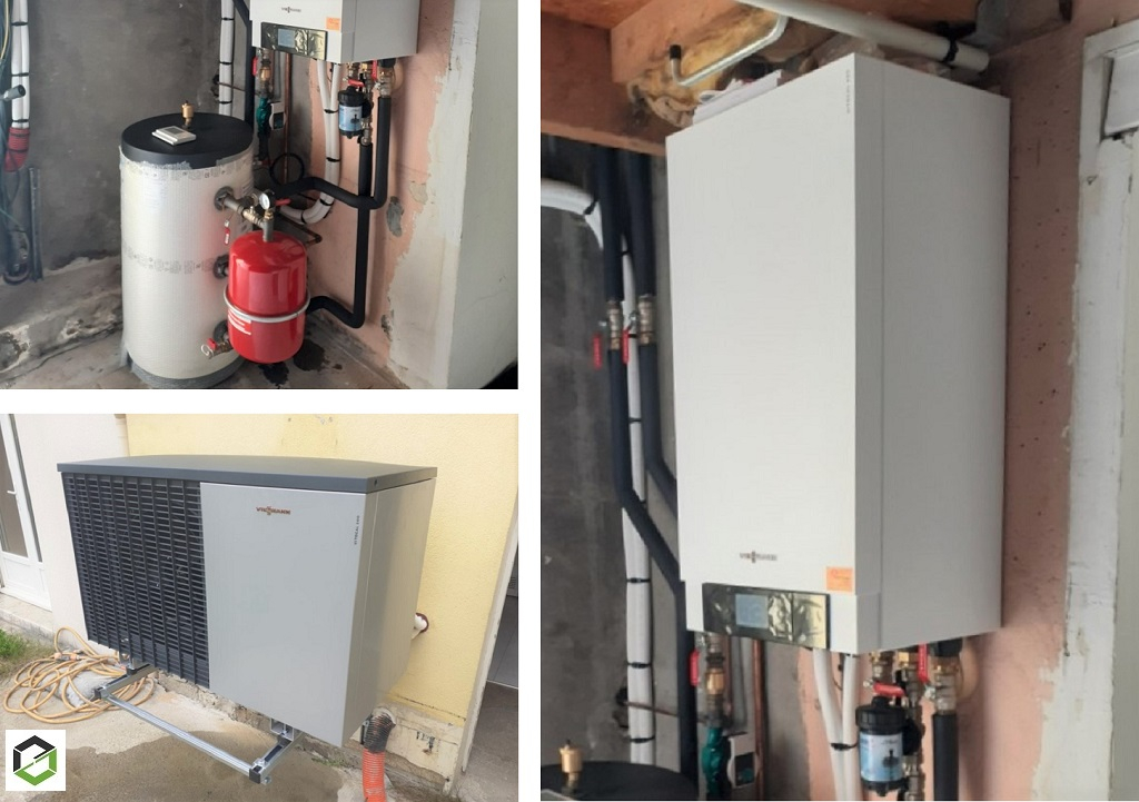 Consultez la chantier : pose d'une pompe à chaleur viessmann 200 s air eau moyenne temperature