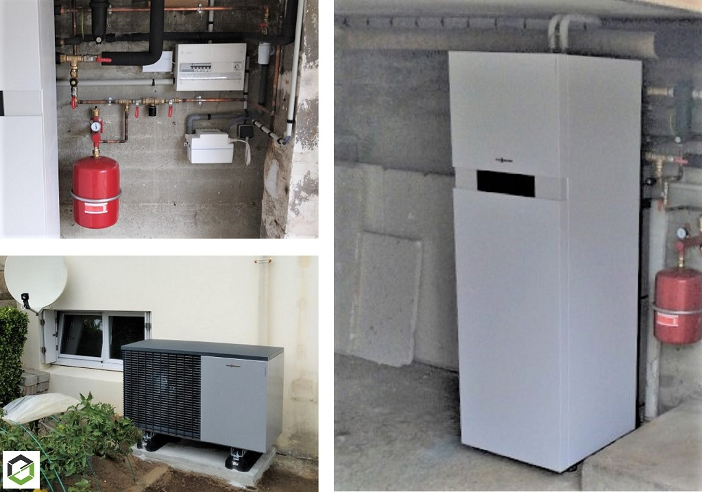 Consultez la chantier : remplacement chaudière fioul par une pompe à chaleur air eau viessmann avec ecs