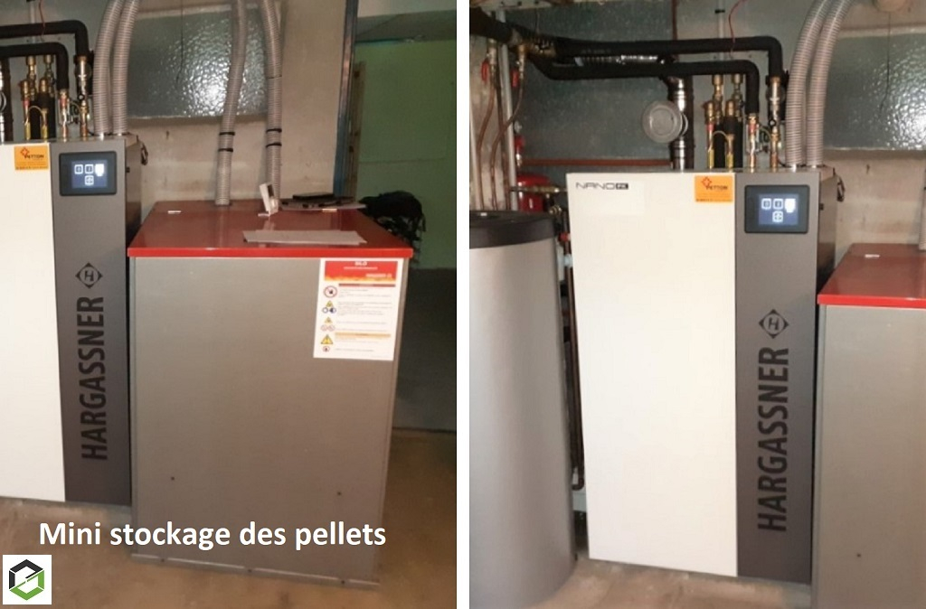 Installation chaudière granulés de bois pellets hargassner avec production eau chaude