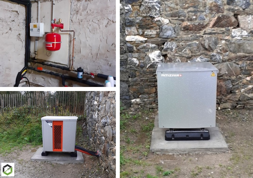 Installation pac amzair monobloc aizeo pour circuits plancher chauffant