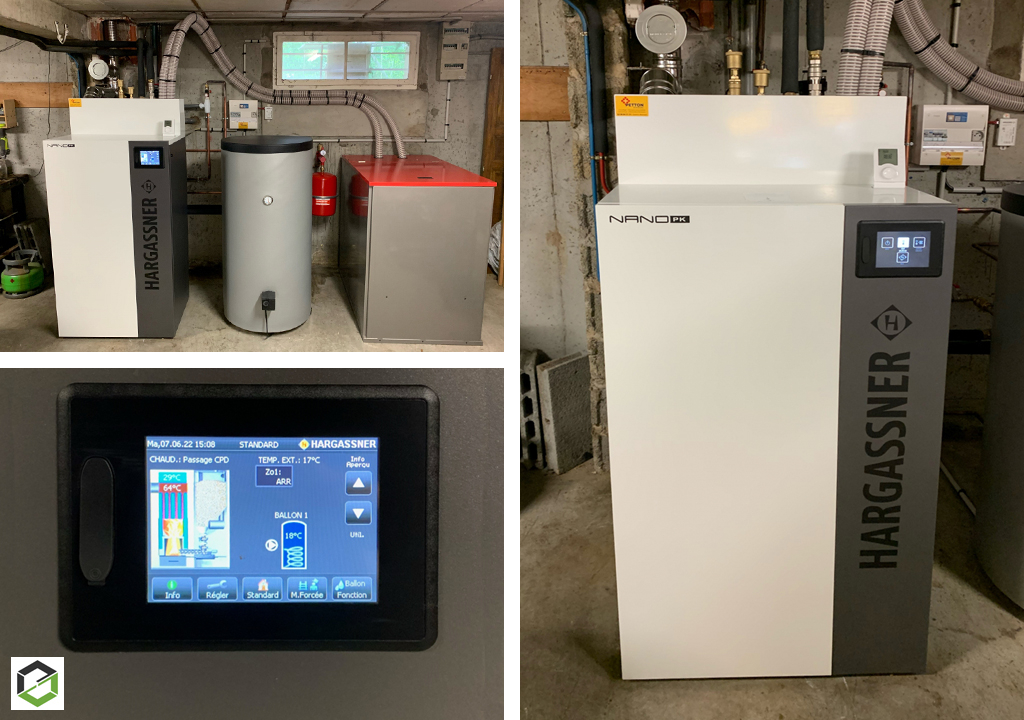 Consultez la chantier : rge qualibois installation d'une chaudière à granulés de bois hargassner avec production d'eau chaude sanitaire